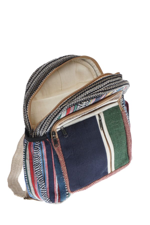 hemp-cotton - mini - backpack - multi pocket