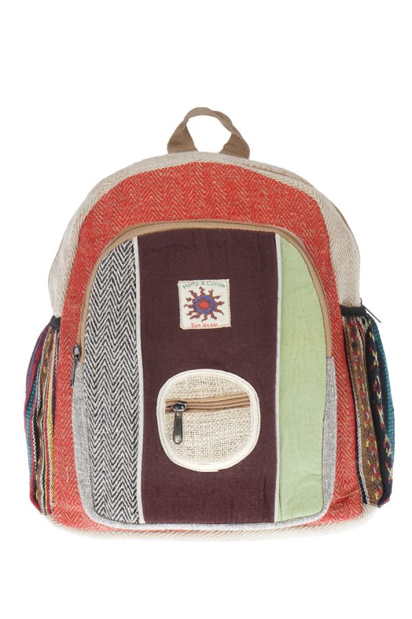 hemp-cotton - mini backpack - round pockethemp-cotton - mini backpack - round pocket
