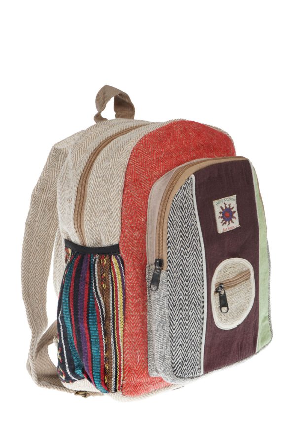hemp-cotton - mini backpack - round pocket
