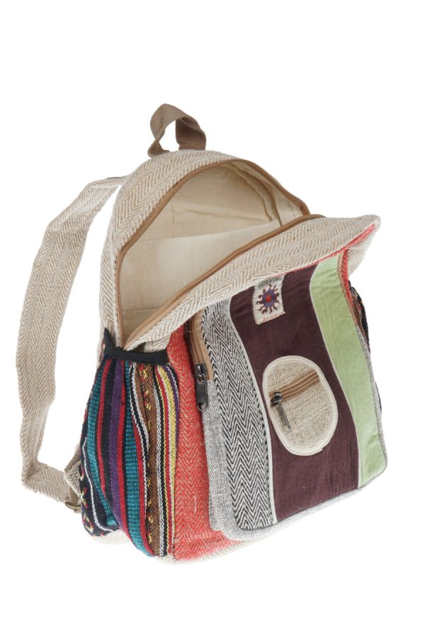 hemp-cotton - mini backpack - round pocket