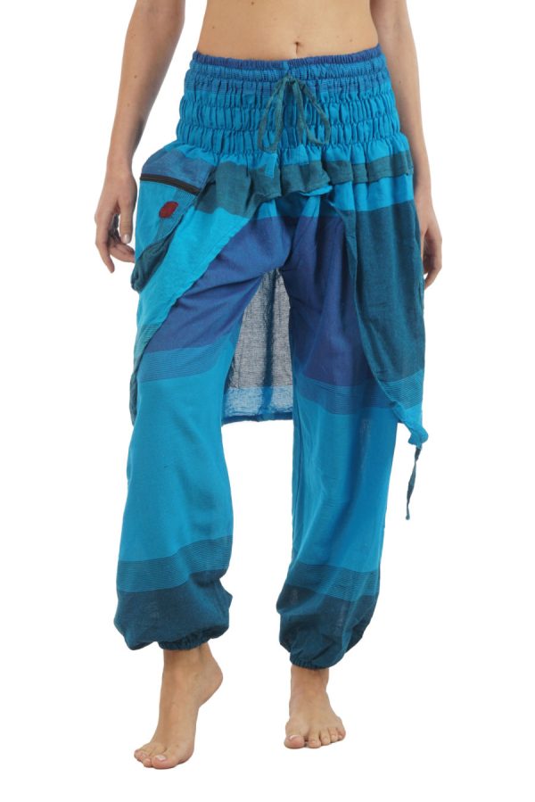 oriental pants - turquoise - blue