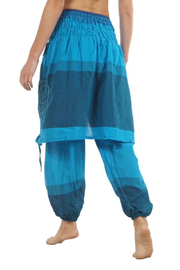 oriental pants - turquoise - blue