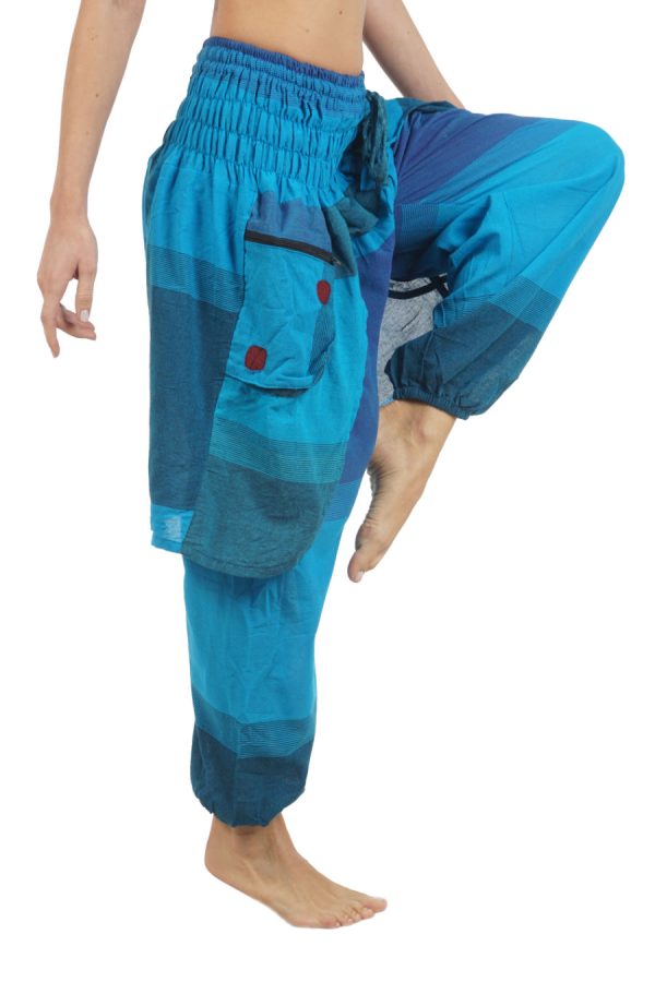 oriental pants - turquoise - blue