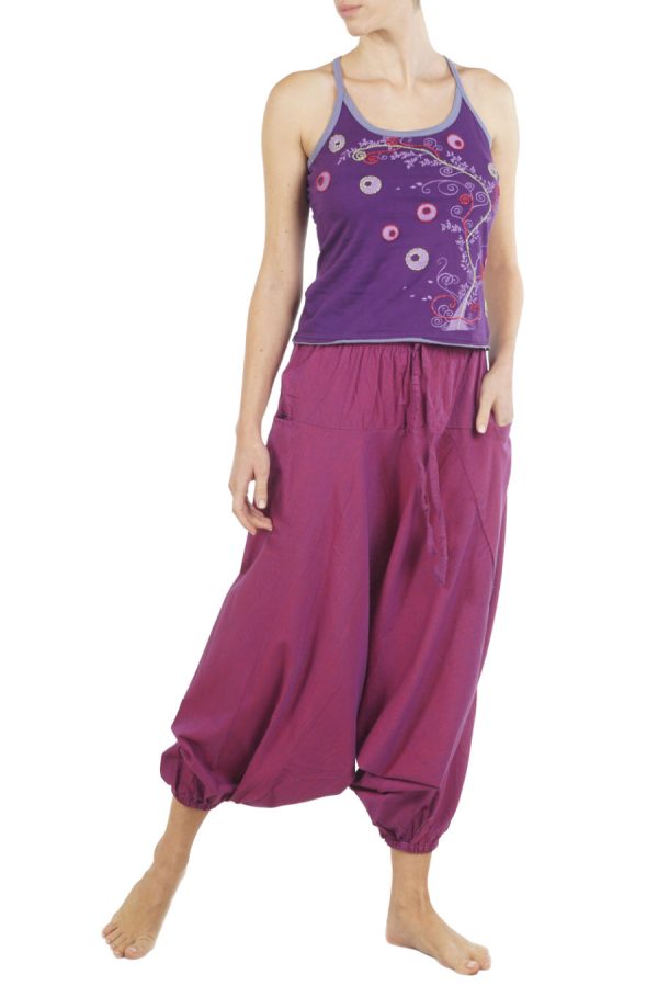 meditation harem pants - dark pink