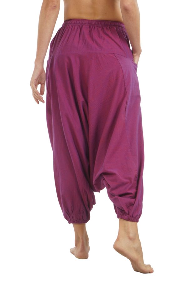 meditation harem pants - dark pink