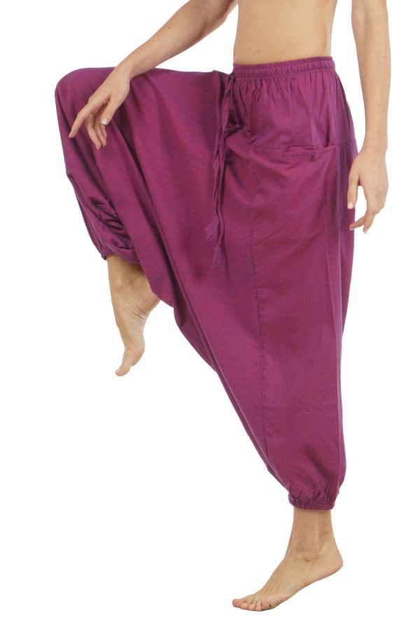 meditation harem pants - dark pink