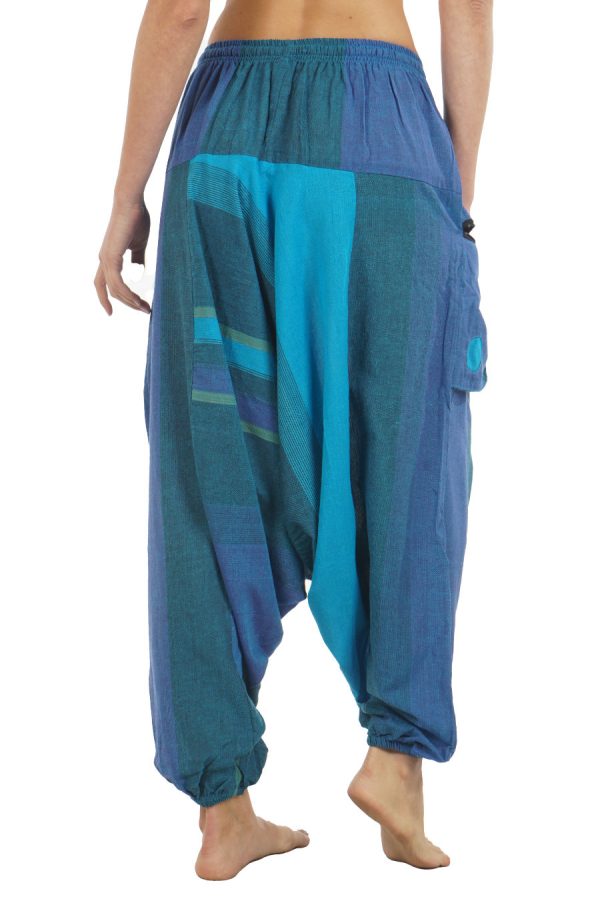 meditation harem pants -turquoise-blue