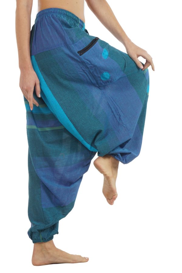 meditation harem pants -turquoise-blue