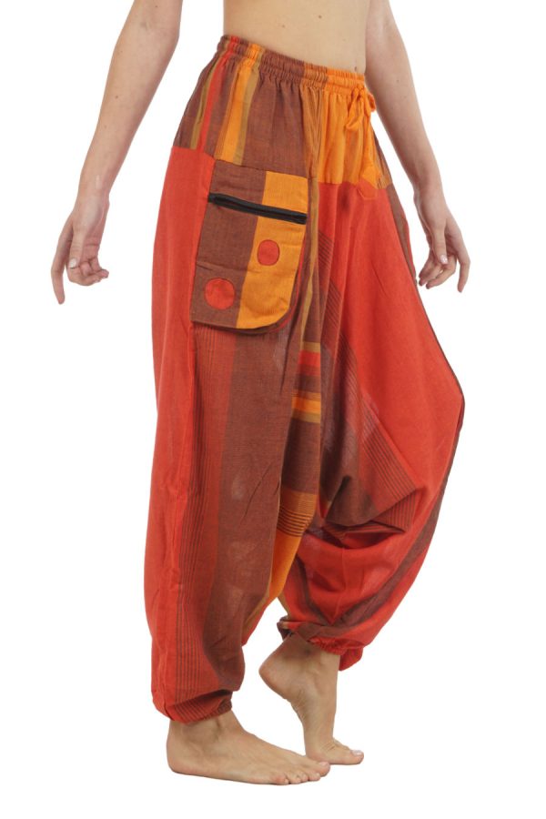 meditation harem pants - red-orange