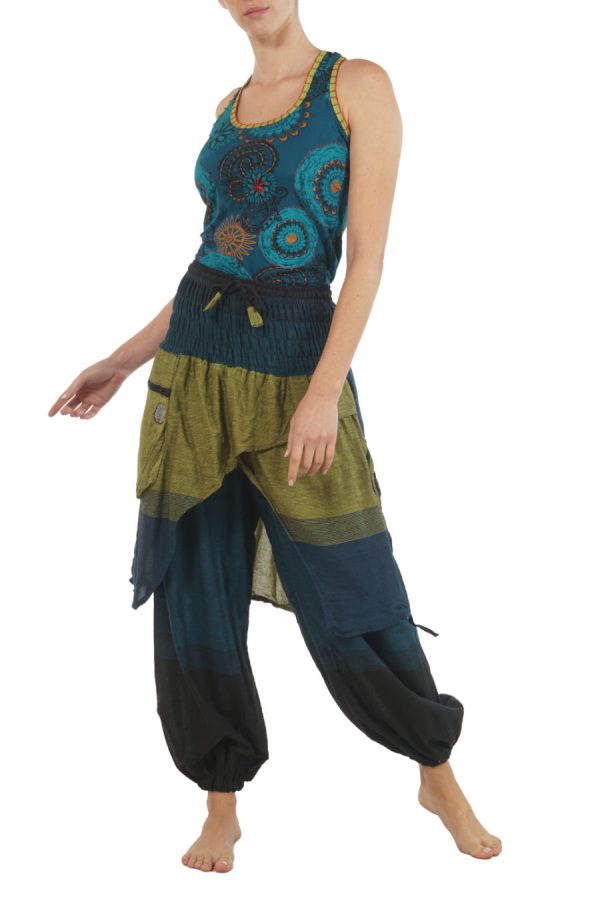 oriental pants petrol-green-blackoriental pants petrol-green-black