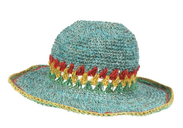 hemp - cotton - hat - ρόμβοιhemp  - cotton - hat - αραιή πλέξη - a