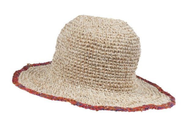 hemp - cotton - hat - silk borderhemp  - cotton - hat - αραιή πλέξη - a