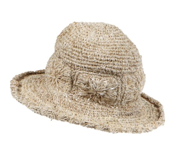 hemp - cotton - hat - flowerhemp  - cotton - hat - αραιή πλέξη - a