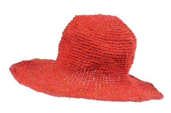 hemp - cotton - hat - μονόχρωμο - κόκκινοhemp  - cotton - hat - αραιή πλέξη - a