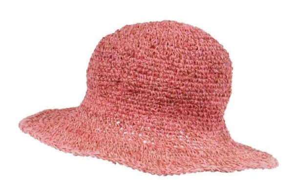hemp - cotton - hat - μονόχρωμο - ροζhemp  - cotton - hat - αραιή πλέξη - a