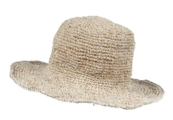 hemp - cotton - hat - μονόχρωμο - εκρούhemp  - cotton - hat - αραιή πλέξη - a