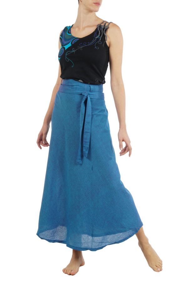 maxi - wrap skirt - blue