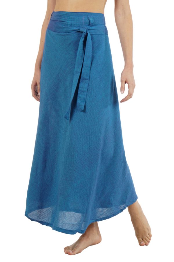 maxi - wrap skirt - blue