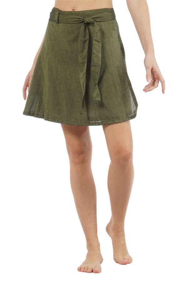 mini wrap skirt - olive green