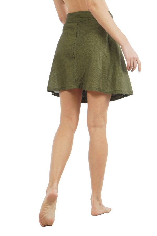 mini wrap skirt - olive green