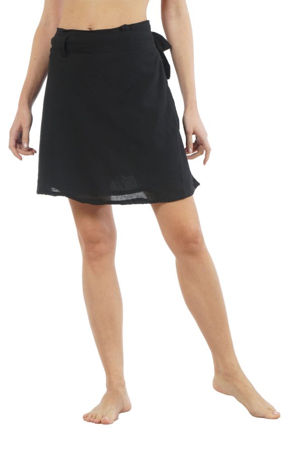 mini - wrap skirt - black