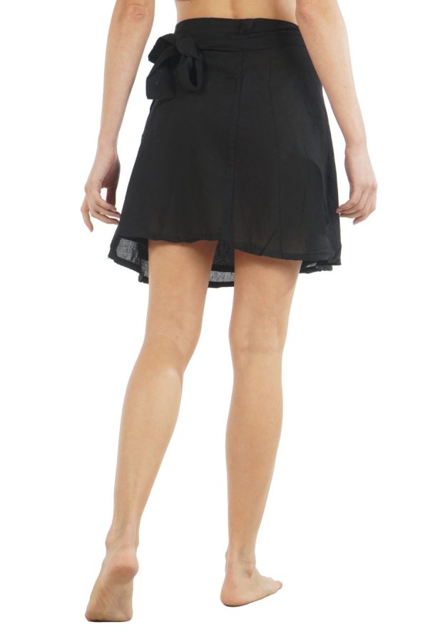 mini - wrap skirt - black