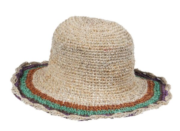 hemp - cotton - hat - brim with stripes