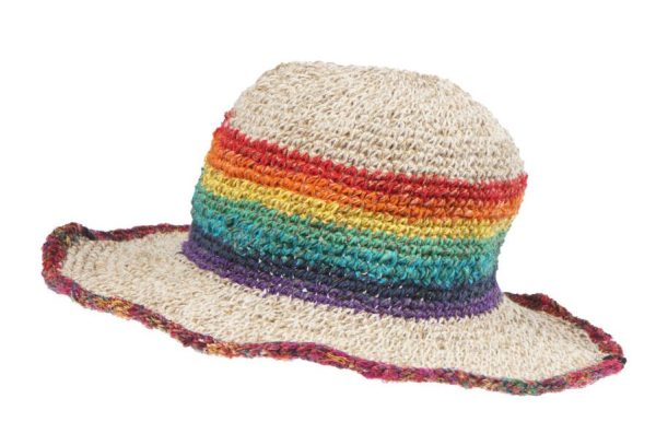 hemp - cotton - hat - rainbow stripes