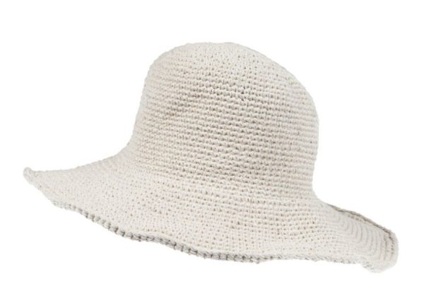 cotton - hat - μονόχρωμο - φαρδύ μπορ - λευκό