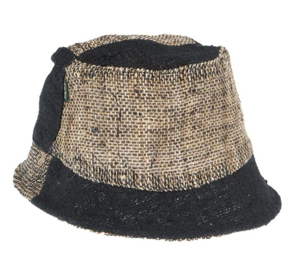 hemp bucket hat μαύρο