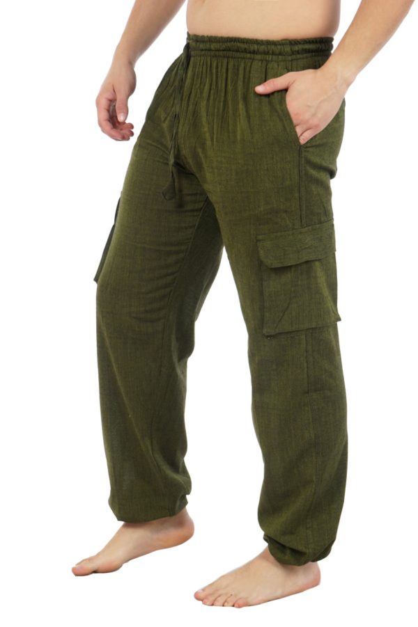 cotton cargo pants - olive green