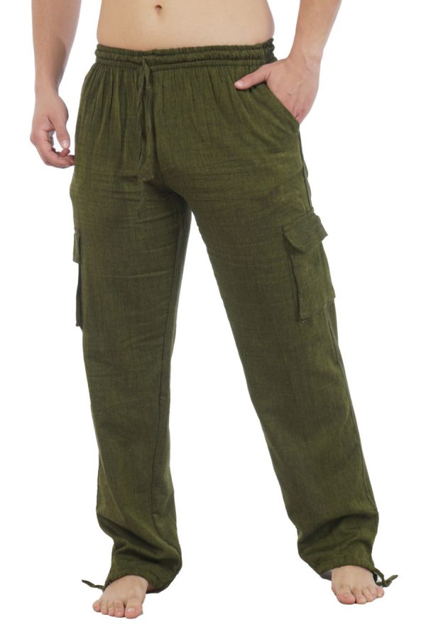 cotton cargo pants - olive green