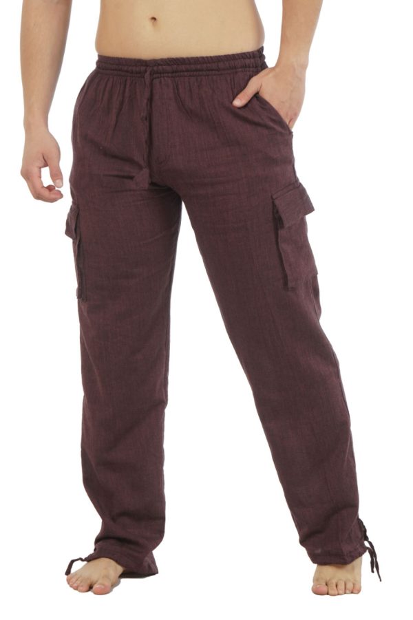 cotton cargo pants - brown