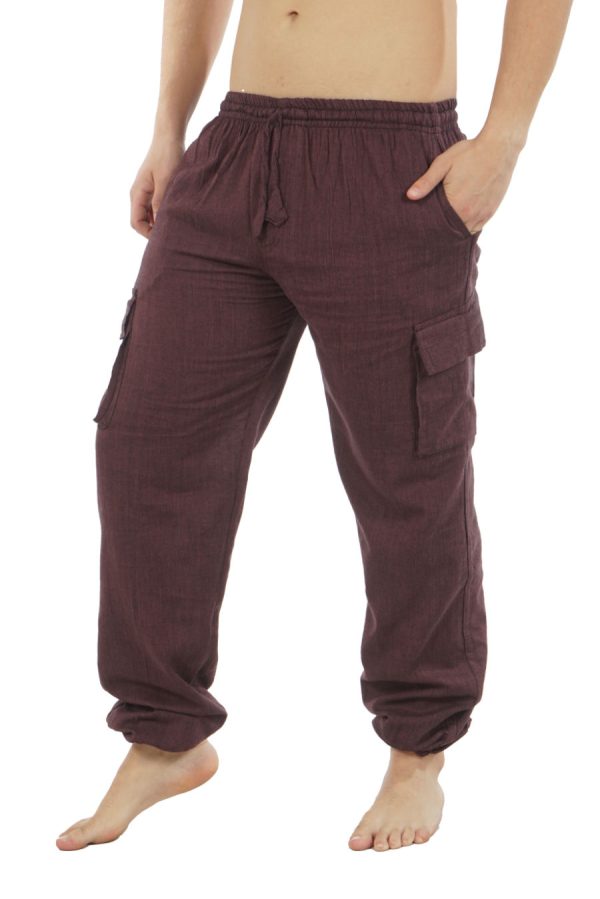 cotton cargo pants - brown