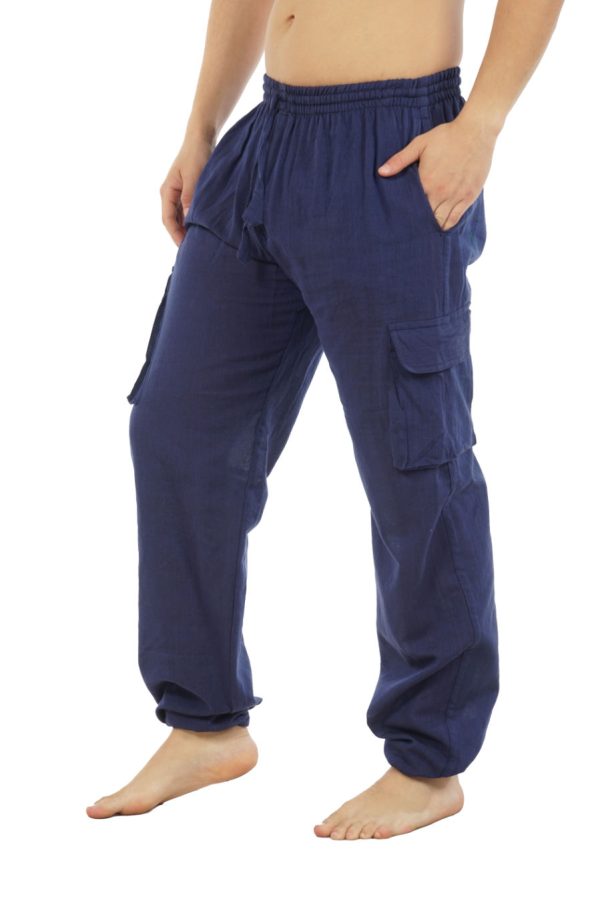 cotton cargo pants - dark blue