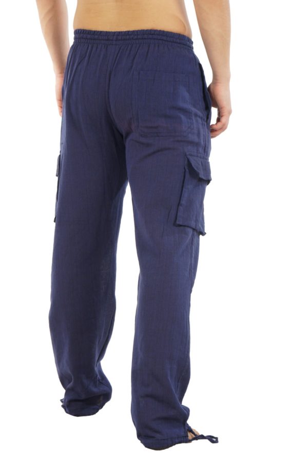 cotton cargo pants - dark blue