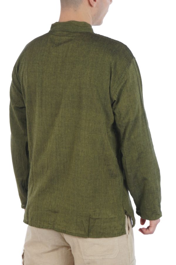 Cotton Mao Shirt - olive green