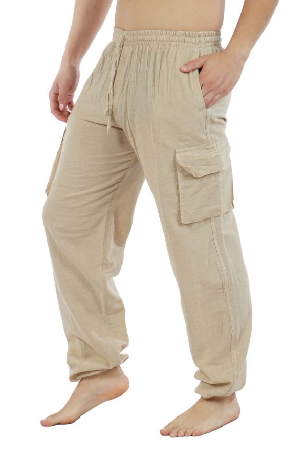 cotton cargo pants - ecru