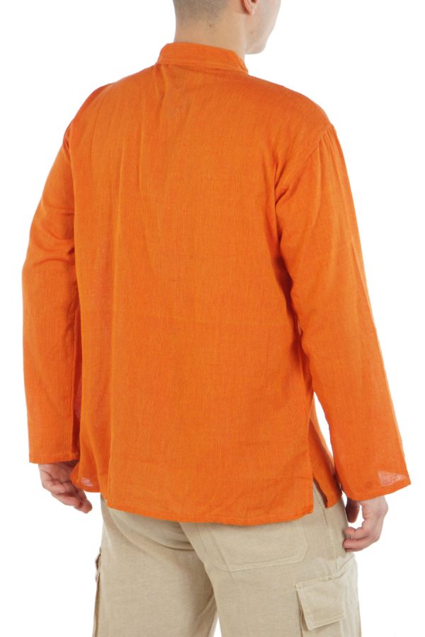 βαμβακερό πουκάμισο Μάο - πορτοκαλί