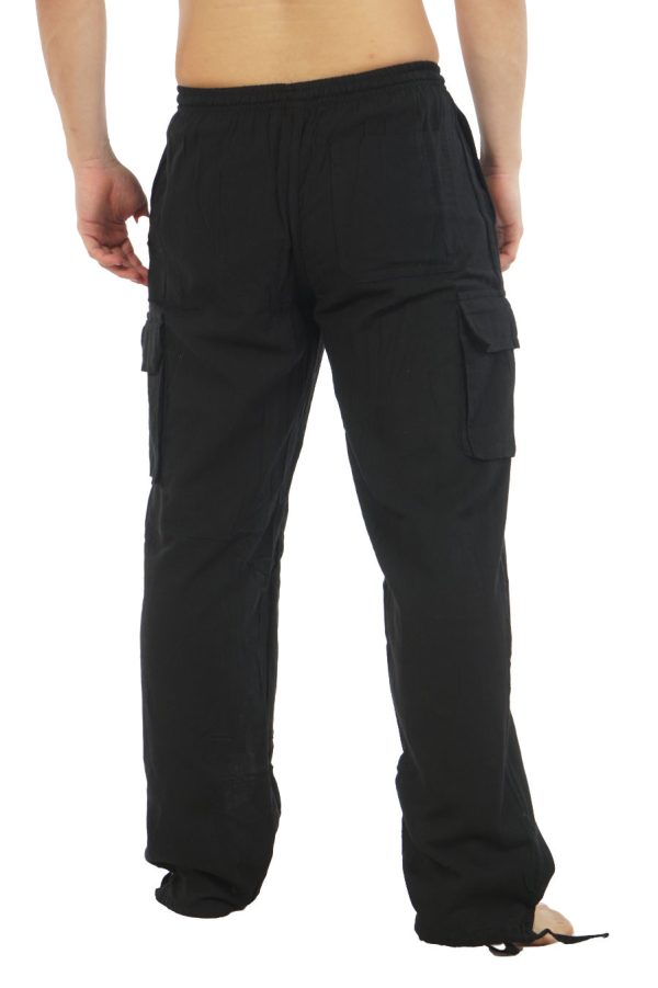 cotton cargo pants - black