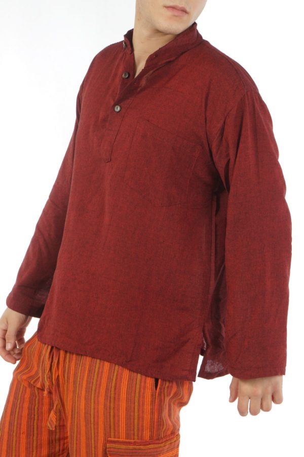 Cotton Mao Shirt - bordo