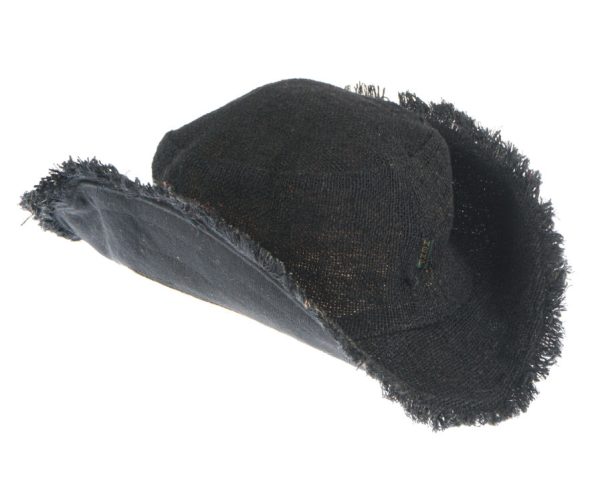 fisherman hemp hat μαύρο